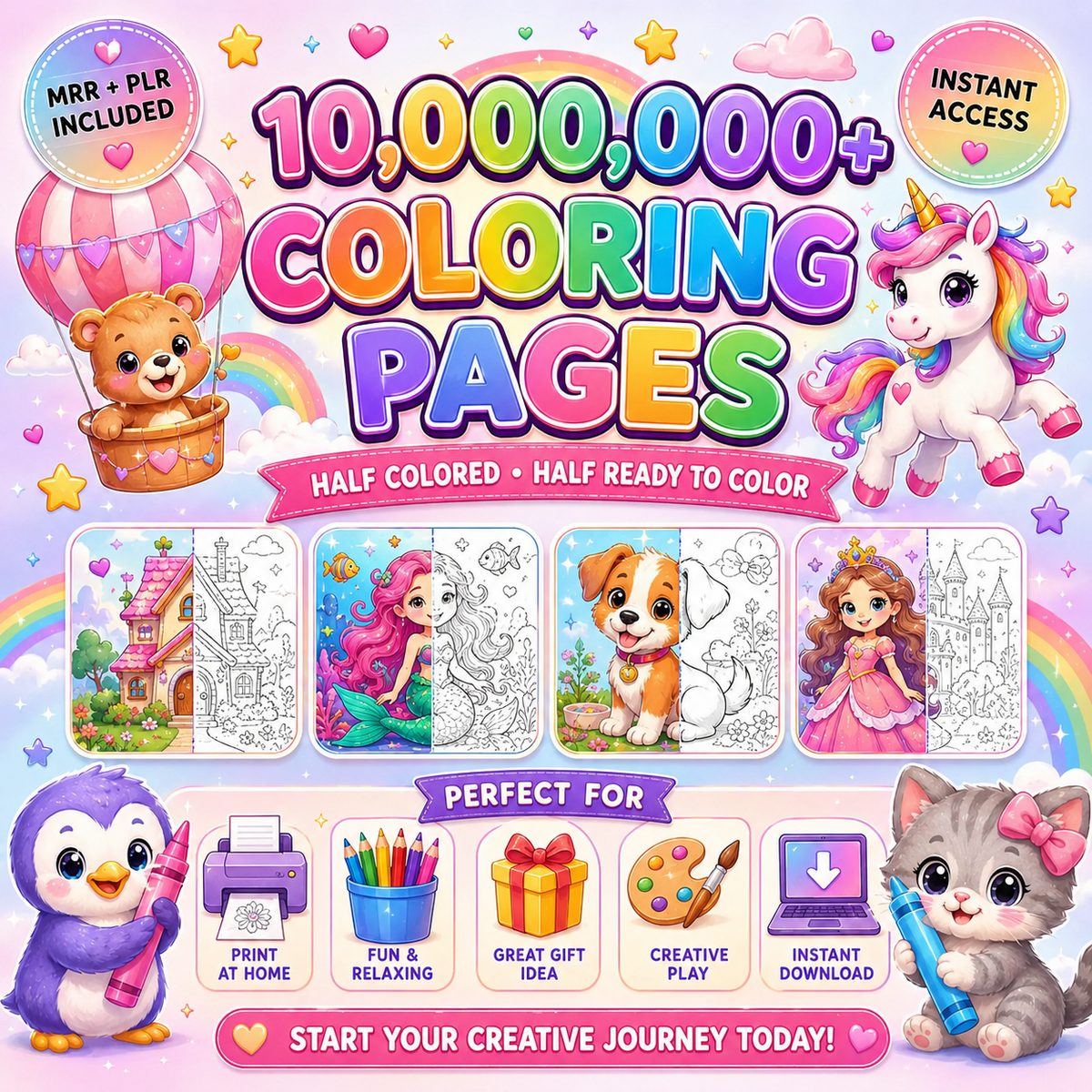 10 Million+ Kids Coloring Pages Bundle PDF