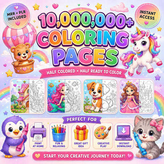 +10 Million Kids Coloring Pages Bundle | Printable PDF | Instant Download