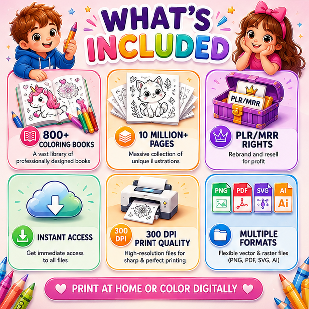 10 Million+ Kids Coloring Pages Bundle PDF