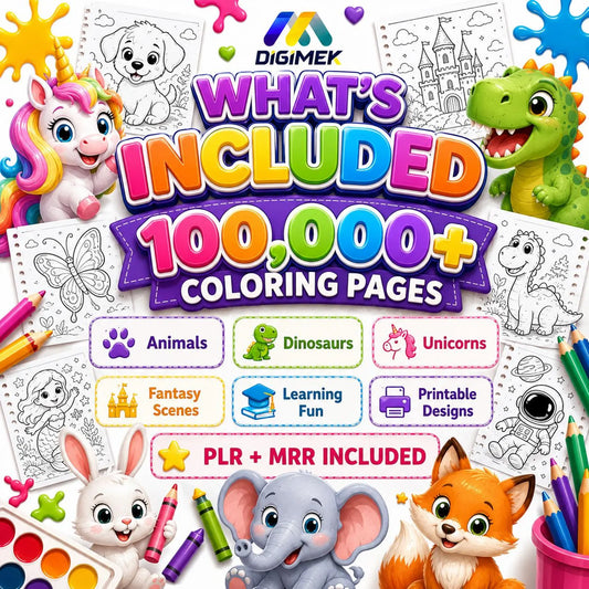 100,000+ Kids Coloring Pages | Over 100 books for kids and adults, mega pack printable, instant download