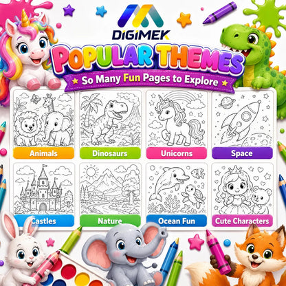 + 100,000 Kids Coloring Pages | Over 100 books for kids and adults, mega pack printable, instant download