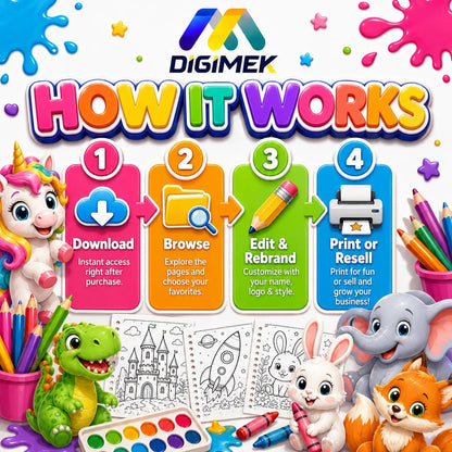 + 100,000 Kids Coloring Pages | Over 100 books for kids and adults, mega pack printable, instant download